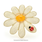 PENDRA Daisyora Large Enamel Daisy Flower Brooch