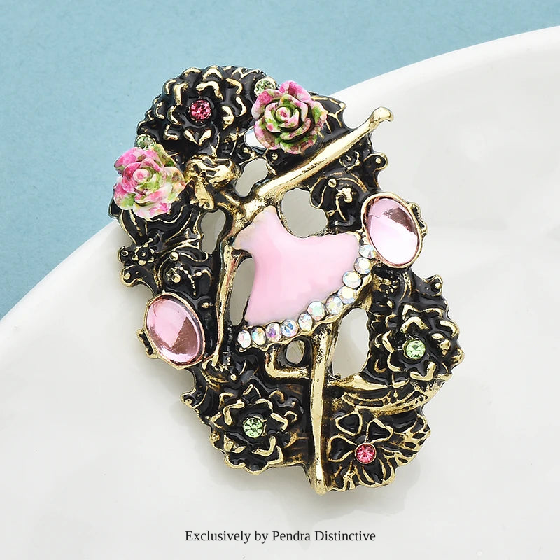 PENDRA Vintage Dancing Lady Brooch