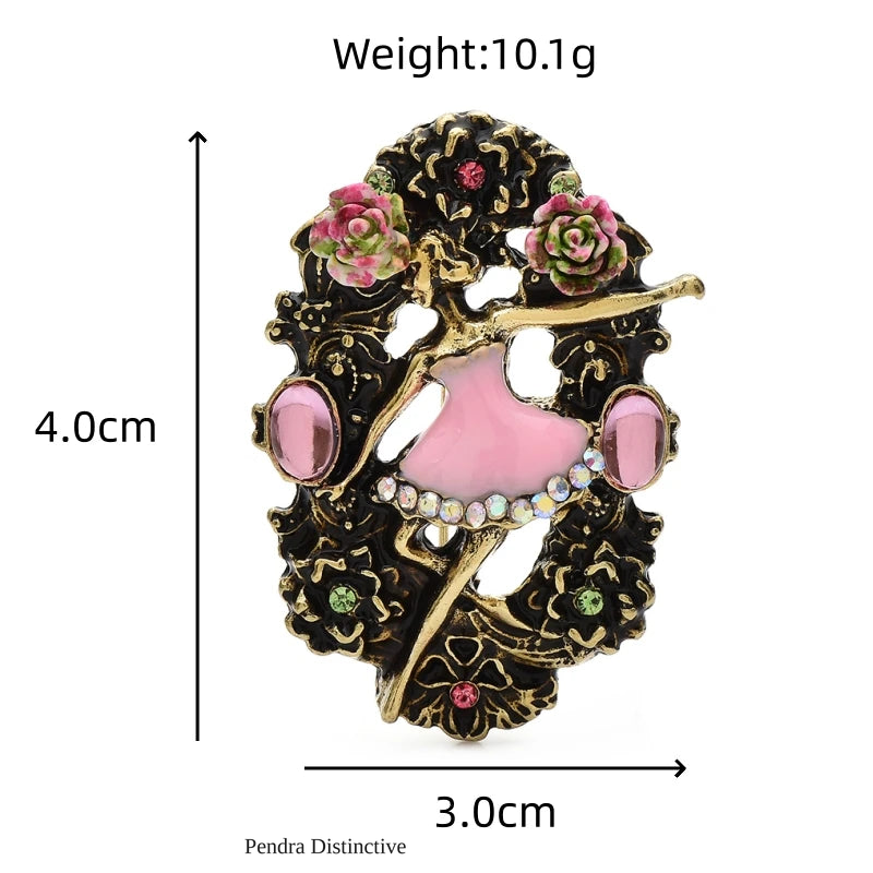 PENDRA Vintage Dancing Lady Brooch