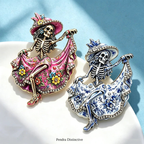 PENDRA Charming Dancing Skeleton Brooch