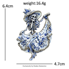 PENDRA Charming Dancing Skeleton Brooch