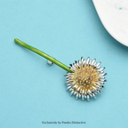 PENDRA Dandelia Green Enamel Dandelion Brooch