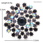 PENDRA Dandelia Rhinestone Dandelion Flower Brooch