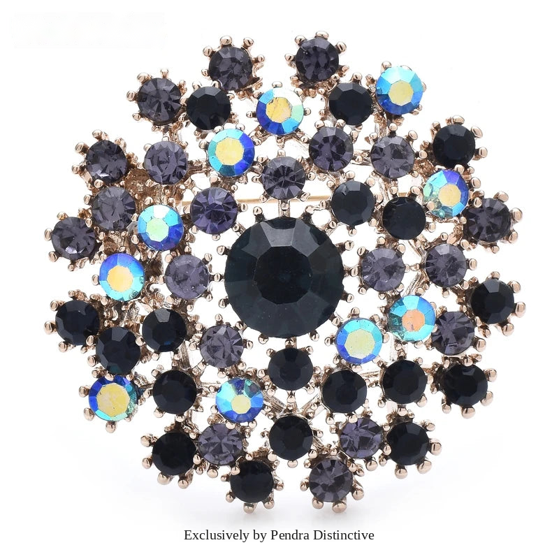PENDRA Dandelia Rhinestone Dandelion Flower Brooch