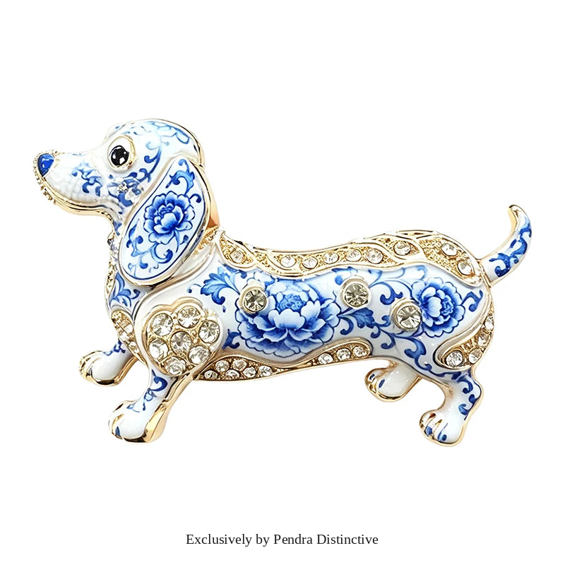 PENDRA Dax Rhinestone Dachshund Dog Brooch