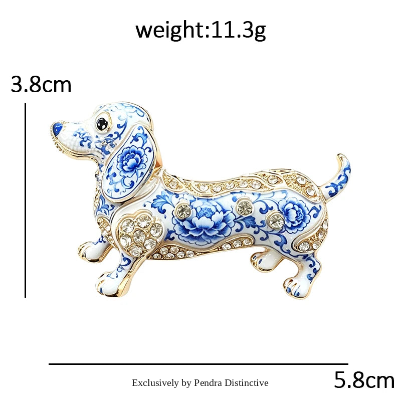 PENDRA Dax Rhinestone Dachshund Dog Brooch