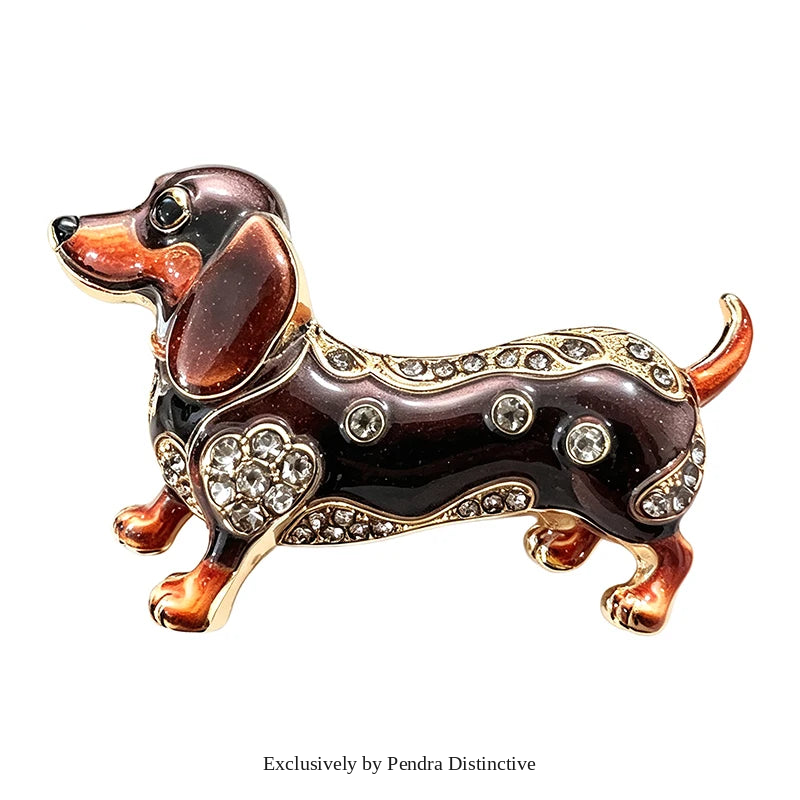 PENDRA Dax Rhinestone Dachshund Dog Brooch