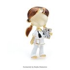 PENDRA Black Brown Hair Doctor Nurse Brooch