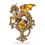 PENDRA Dragon US-Flag Animal Brooch