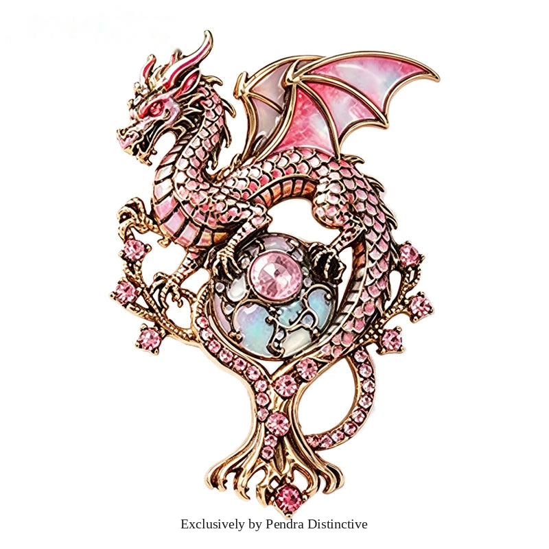 PENDRA Dragon US-Flag Animal Brooch