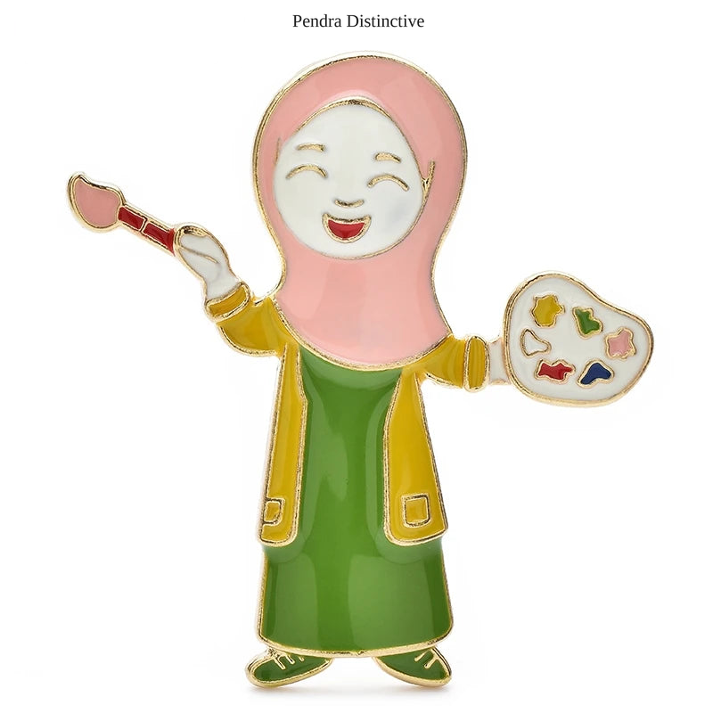 PENDRA Drawing Painter Brooch