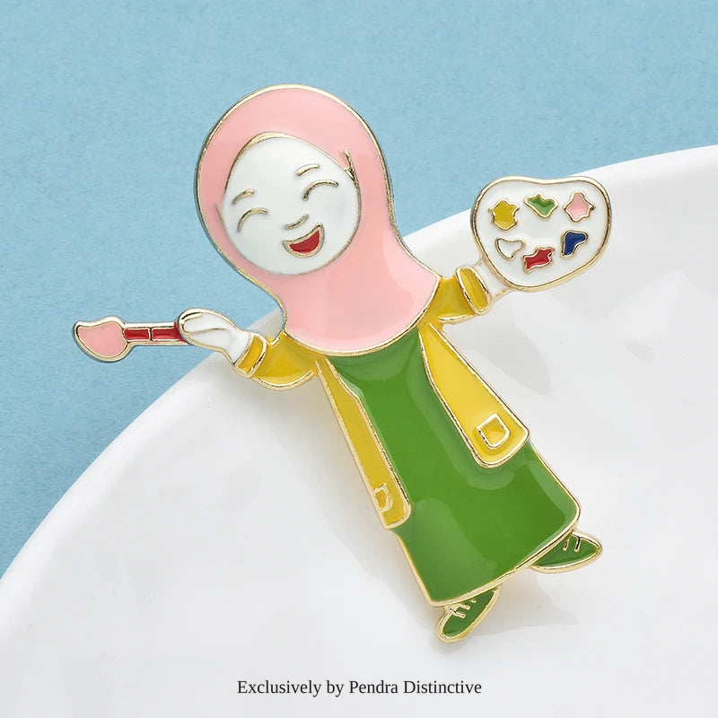 PENDRA Drawing Painter Brooch