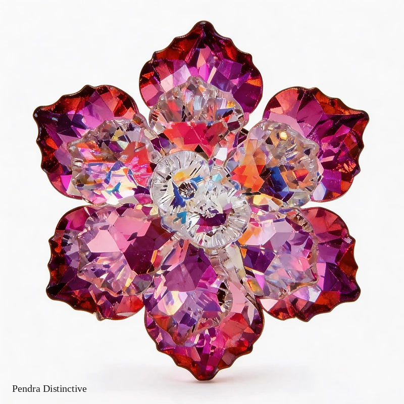 PENDRA Elara Shining Glass Flower Brooch