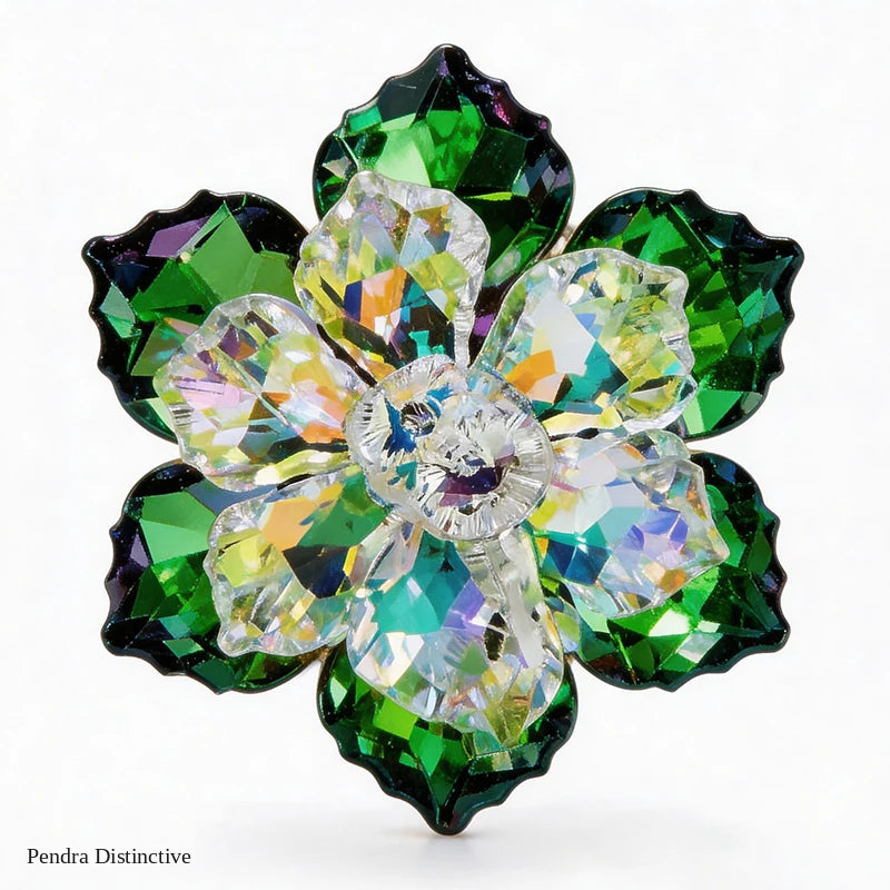 PENDRA Elara Shining Glass Flower Brooch