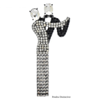 PENDRA Elegant Crystal Tassel Dancing Couple Brooch