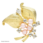 PENDRA Elowen Pearl Leaf Floral Brooch