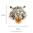 PENDRA Emerald Eye Tiger Head Brooch