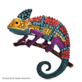 PENDRA Emerald Gecko Rhinestone Animal Brooch
