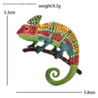 PENDRA Emerald Gecko Rhinestone Animal Brooch
