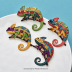 PENDRA Emerald Gecko Rhinestone Animal Brooch