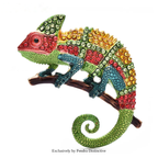 PENDRA Emerald Gecko Rhinestone Animal Brooch
