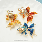 PENDRA Enamel Fish Brooch