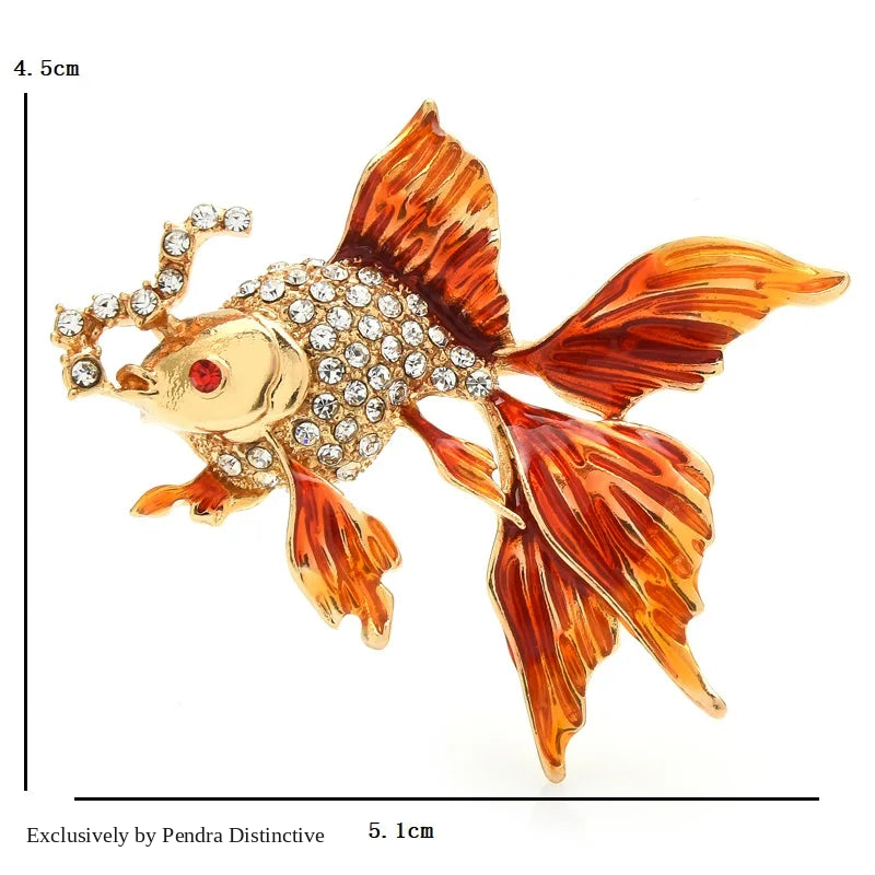 PENDRA Enamel Fish Brooch