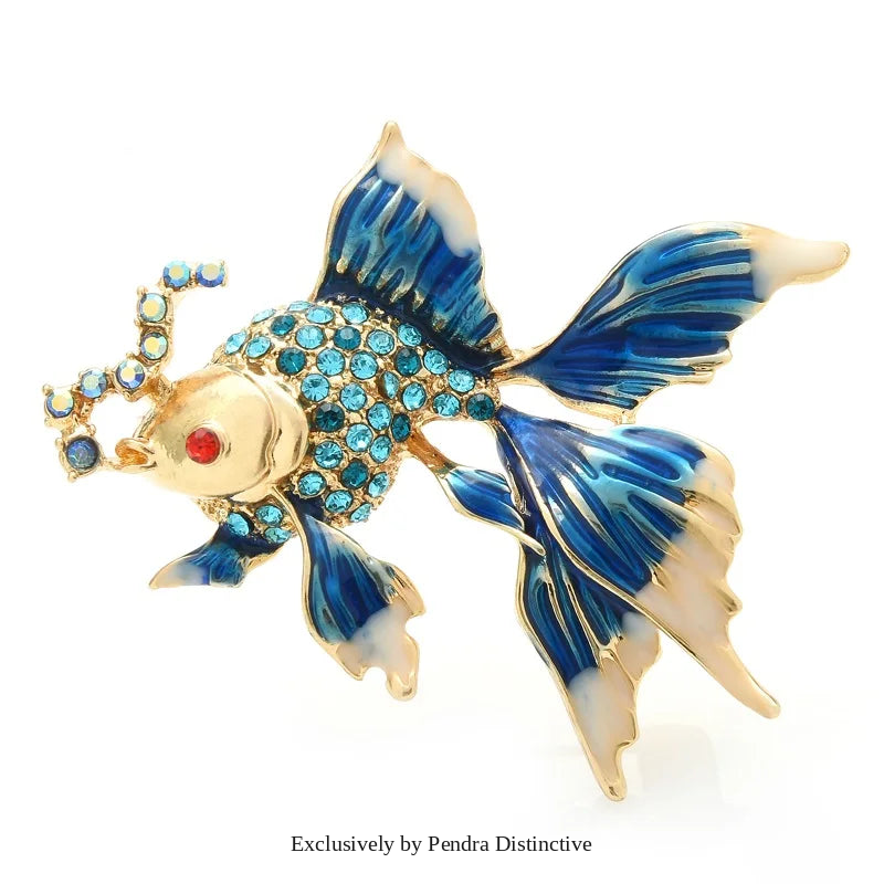 PENDRA Enamel Fish Brooch