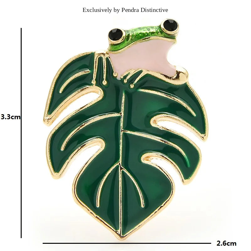 PENDRA Enamel Frog Brooch