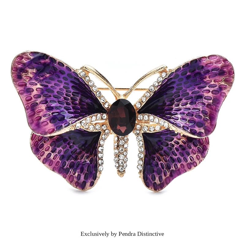 PENDRA Enamel Gradient Butterfly Brooch