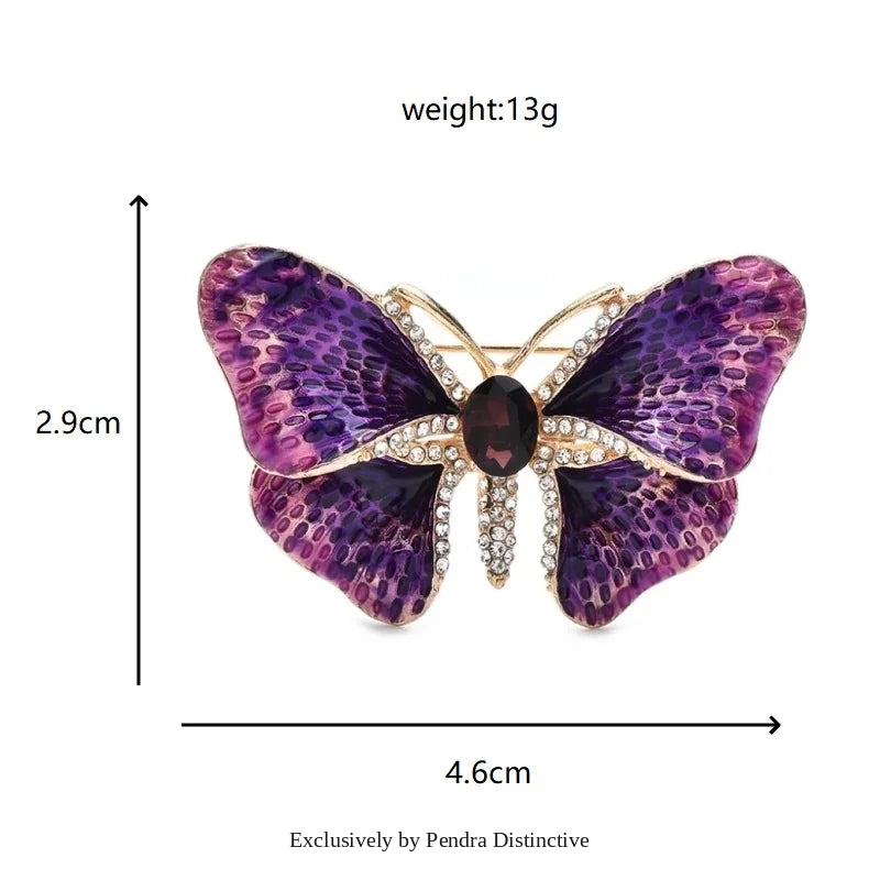 PENDRA Enamel Gradient Butterfly Brooch