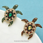PENDRA Enamel Sea Turtle Rhinestone Brooch