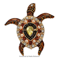 PENDRA Enamel Sea Turtle Rhinestone Brooch