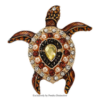 PENDRA Enamel Sea Turtle Rhinestone Brooch