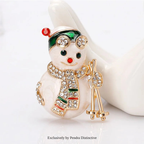 PENDRA Lovely Enamel Snowman Brooch