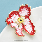 PENDRA Eyeflora Enamel Flower Eye Brooch
