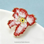PENDRA Eyeflora Enamel Flower Eye Brooch