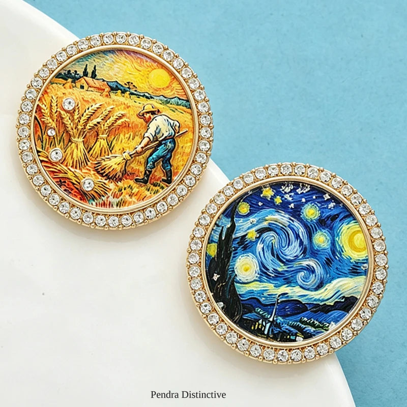 PENDRA Famous Picture Round Brooch