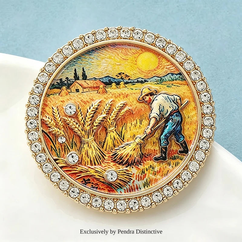 PENDRA Famous Picture Round Brooch