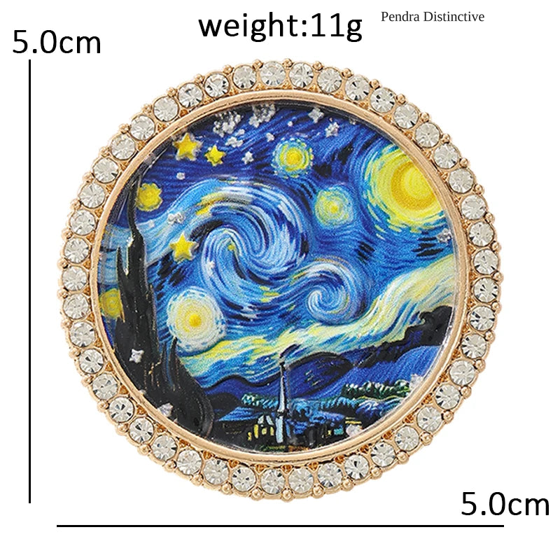 PENDRA Famous Picture Round Brooch