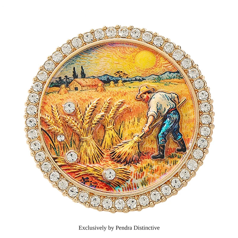 PENDRA Famous Picture Round Brooch