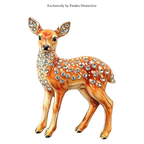 PENDRA Fawn Rhinestone Deer Brooch