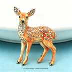 PENDRA Fawn Rhinestone Deer Brooch