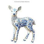 PENDRA Fawn Rhinestone Deer Brooch