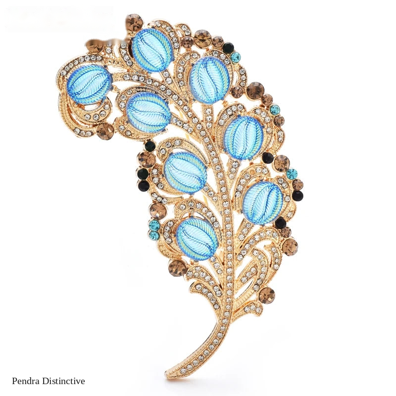 PENDRA Featherella Big Palace Feather Brooch