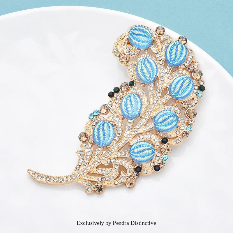 PENDRA Featherella Big Palace Feather Brooch
