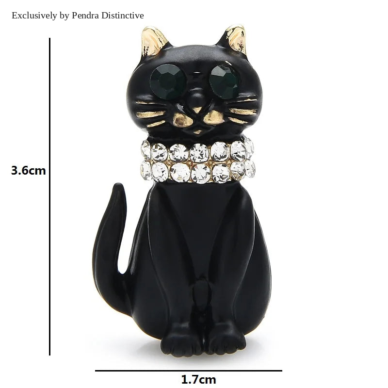 PENDRA Felina4 Rhinestone Brooch