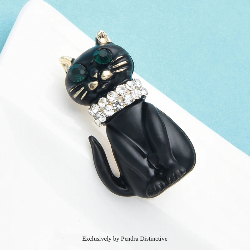 PENDRA Felina4 Rhinestone Brooch