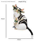 PENDRA Fishbone Cat Enamel Animal Brooch