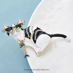 PENDRA Fishbone Cat Enamel Animal Brooch